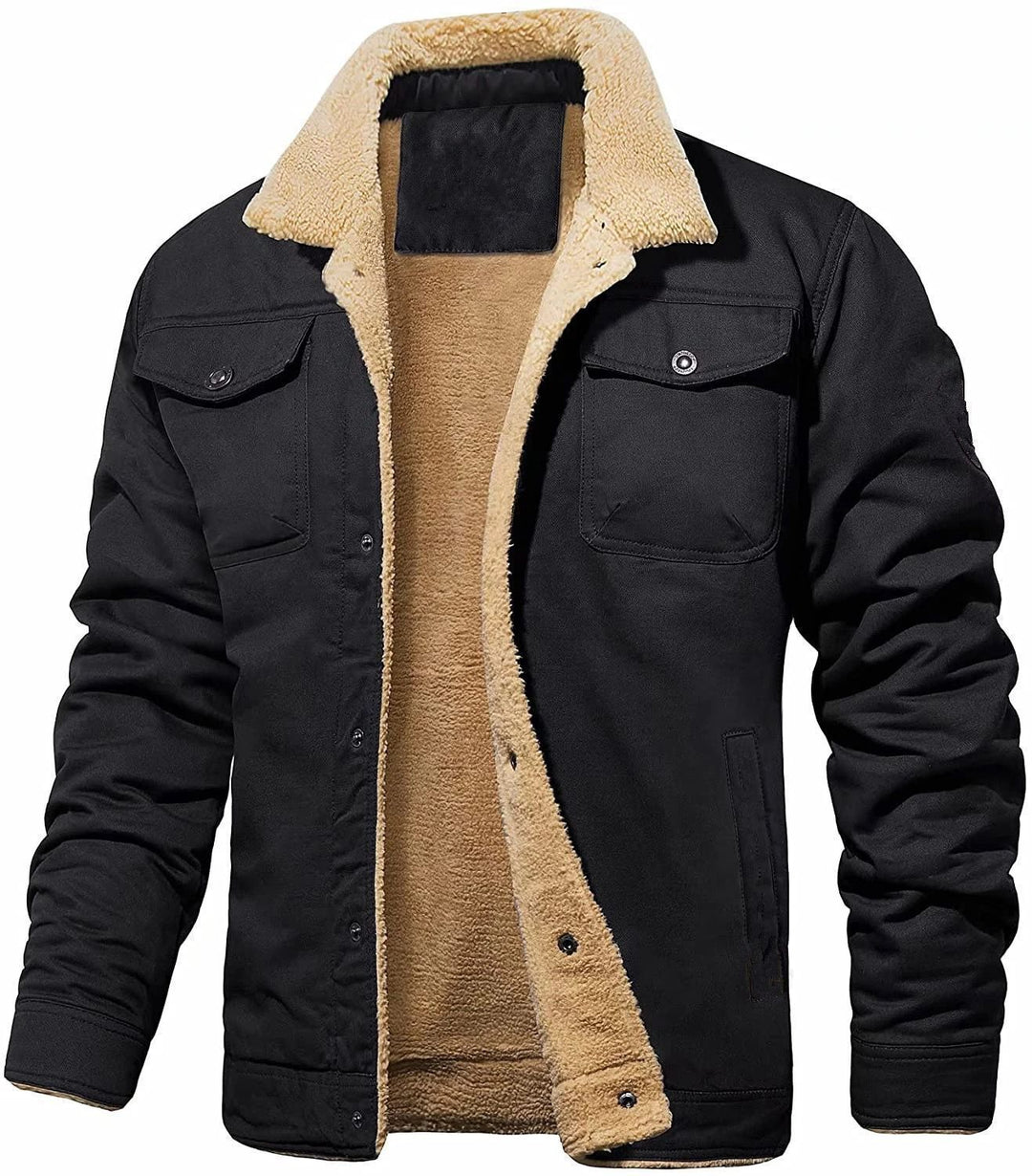 Herren Futuristische Utility-Jacke mit Fleecefutter und praktischen Taschen Aliams