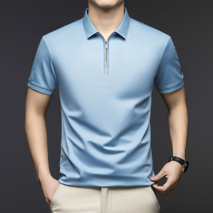 Herren Kurzarm-Shirt mit modernem Reißverschluss Aliams