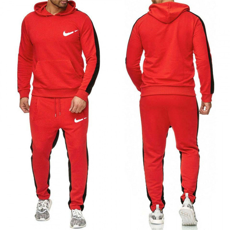 Herren Sportliches Hoodie- und Jogginganzug-Set mit Kontraststreifen Aliams