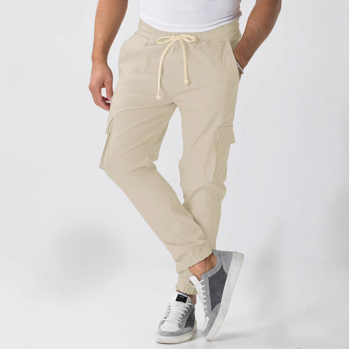 Herren Cargo-Hose mit elastischem Bund und mehreren Taschen Aliams