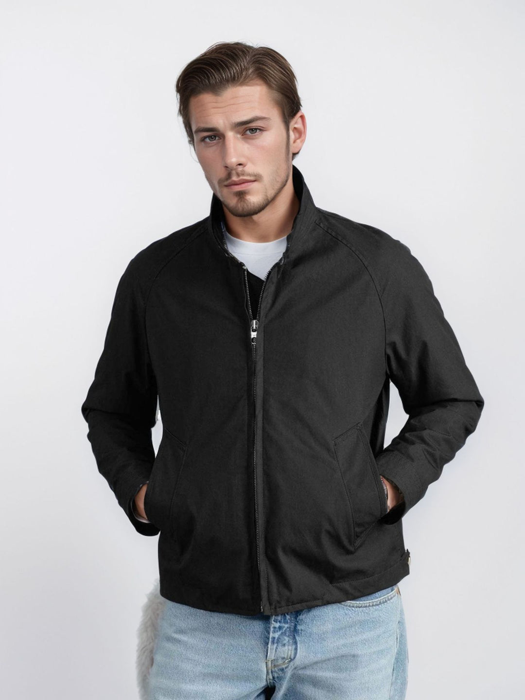 Herren elegante Steppjacke mit hohem Kragen und praktischen Taschen Aliams