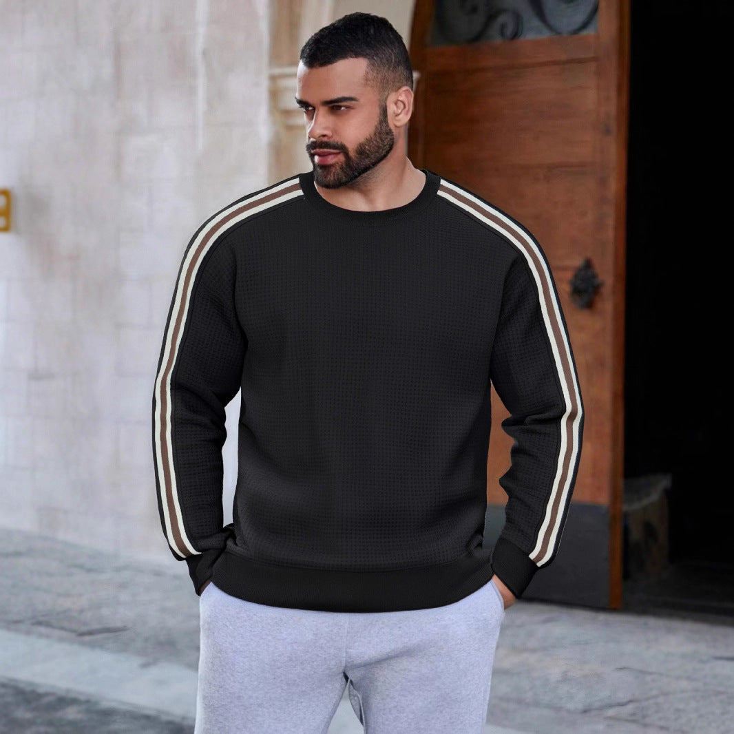 Herren Sportlicher Sweatshirt mit strukturierter Oberfläche und modernen Streifen Aliams