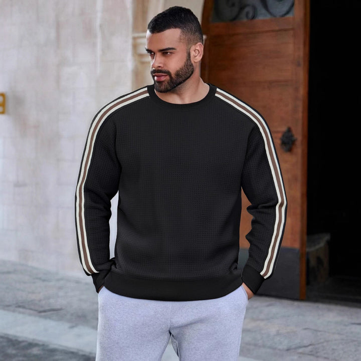 Herren Sportlicher Sweatshirt mit strukturierter Oberfläche und modernen Streifen Aliams
