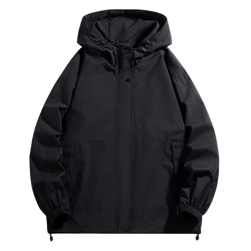 Herren Wasserabweisende Übergangsjacke mit verstellbarer Kapuze und praktischen Taschen Aliams