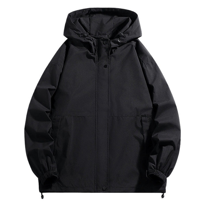 Herren Wasserabweisende Übergangsjacke mit verstellbarer Kapuze und praktischen Taschen Aliams