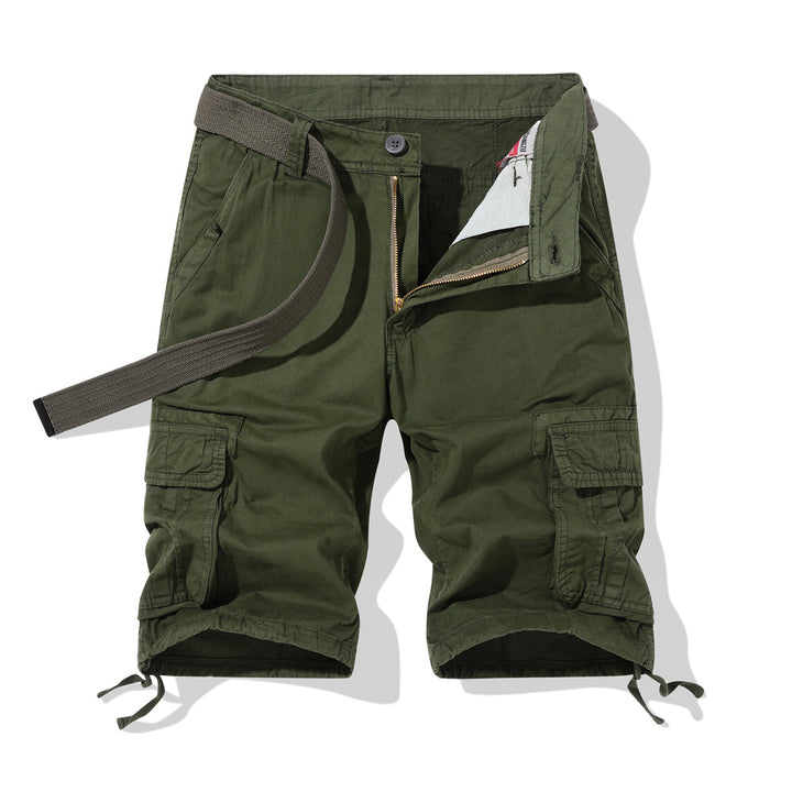 Herren vielseitige Cargo-Shorts mit praktischen Seitentaschen und verstellbarem Gürtel Aliams