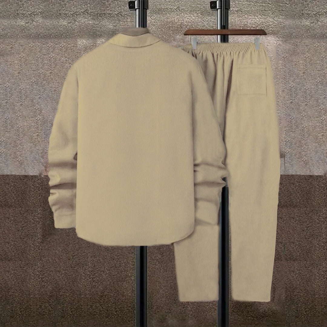 Herren Freizeitanzug mit gestreiftem Design und praktischen Taschen Aliams