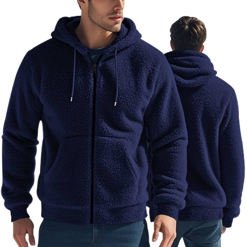 Herren Fleece-Hoodie mit Reißverschluss und Kängurutasche Aliams
