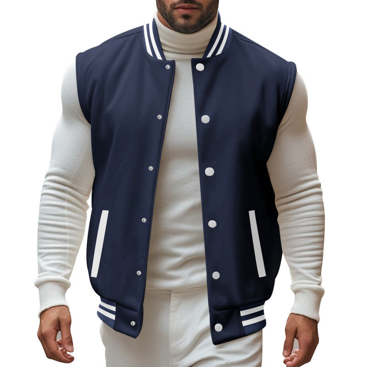 Herren Baseballjacke im sportlichen Stil mit praktischen Taschen und kontrastierenden Einsätzen Aliams