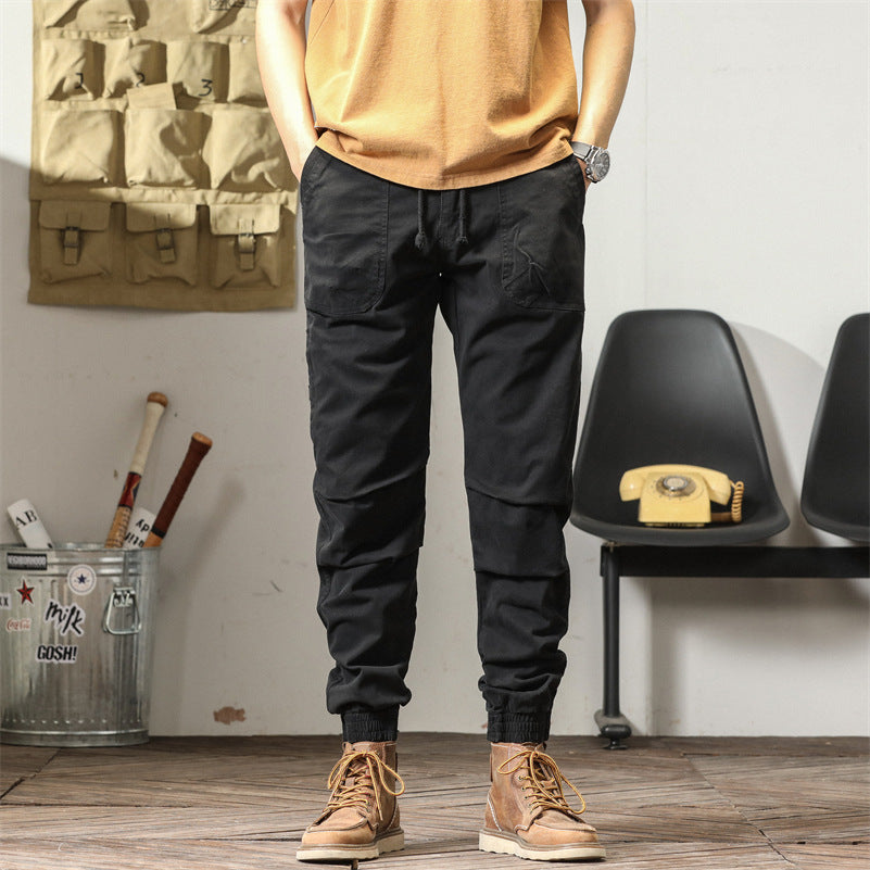 Herren bequeme Cargo-Hose mit elastischem Bund und multifunktionalen Taschen Aliams