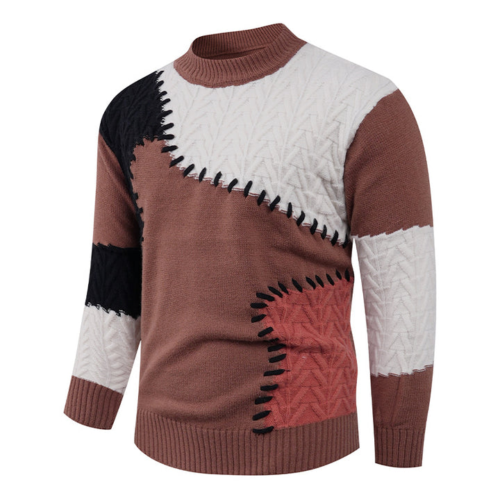 Herren Stilvoller Strickpullover mit einzigartigen geometrischen Mustern Aliams