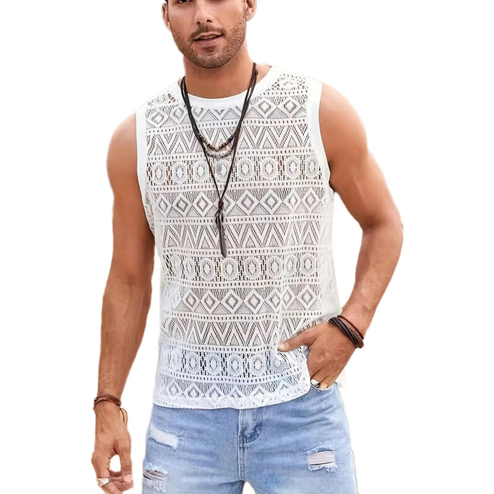 Herren Ärmelloses Netzshirt mit strukturiertem Design Aliams