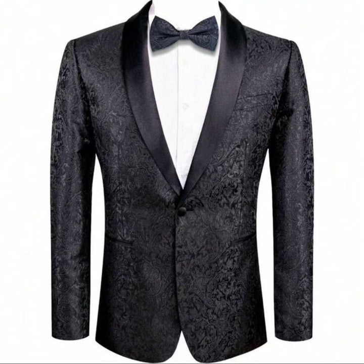 Herren Festlicher Jacquard-Smoking-Blazer Aliams