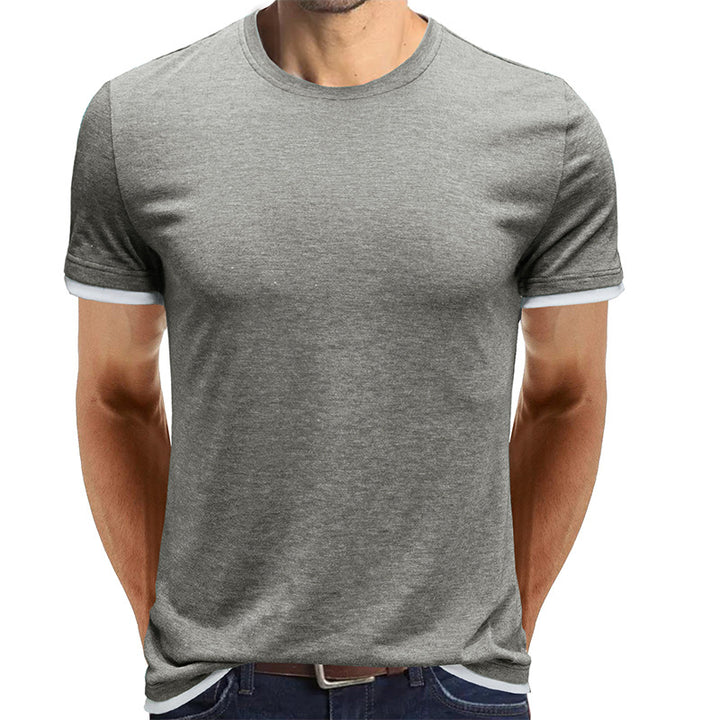 Herren Basic T-Shirt mit kontrastierenden Ärmeln Aliams