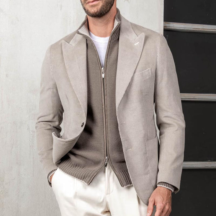 Herren stilvolle Kombination aus Blazer und Strickjacke Aliams