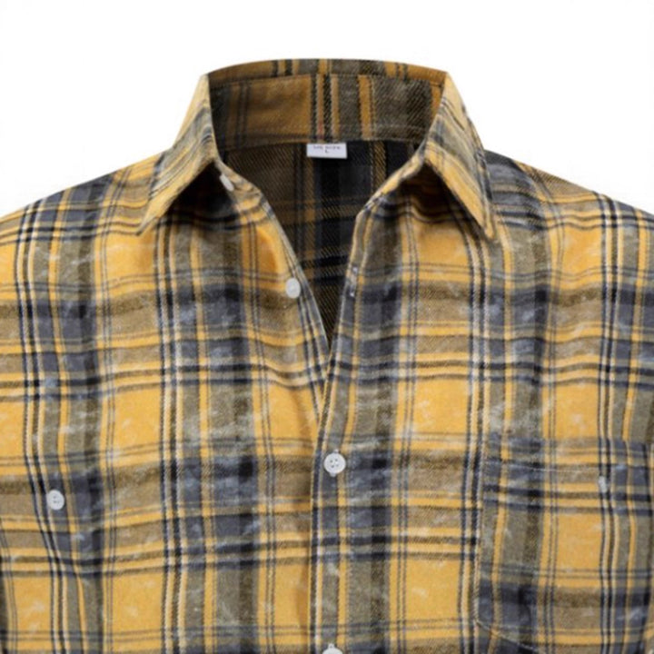 Herren kariertes Flanellhemd mit modernem Schnitt Aliams