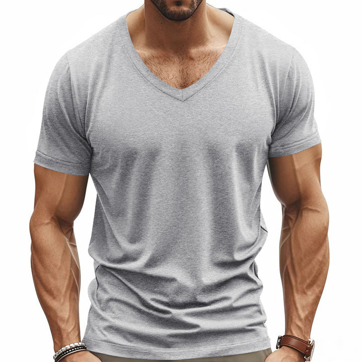Herren Funktions-T-Shirt mit V-Ausschnitt aus atmungsaktivem Material Aliams