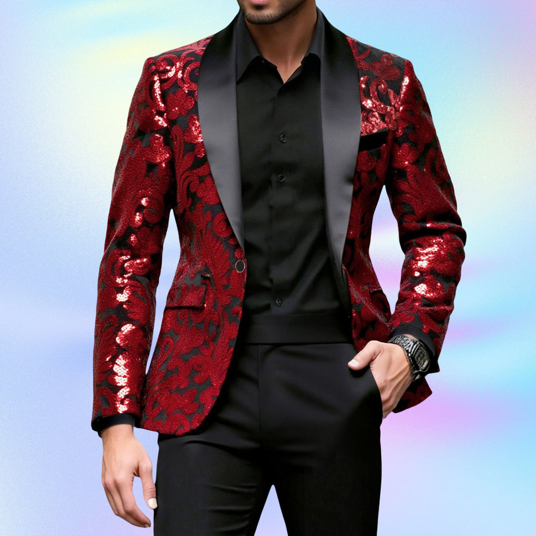 Herren Glamouröser Abendblazer mit glitzerndem Design Aliams