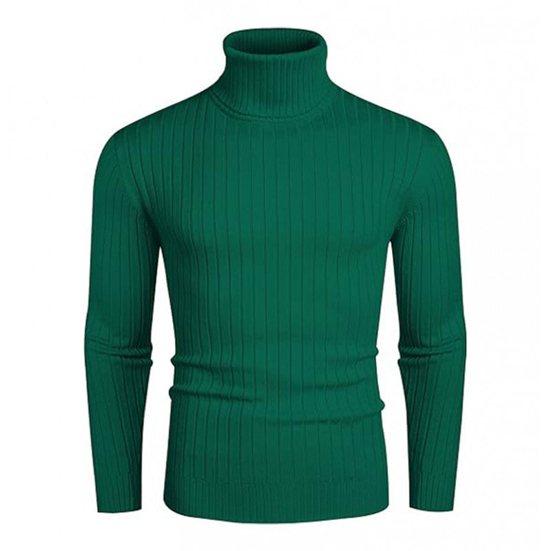 Herren Strickpullover mit hohem Kragen und Rippenmuster Aliams