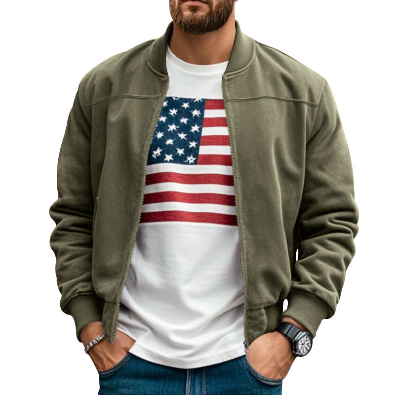Herren stylische Bomberjacke mit praktischen Taschen und weichem Innenfutter Aliams