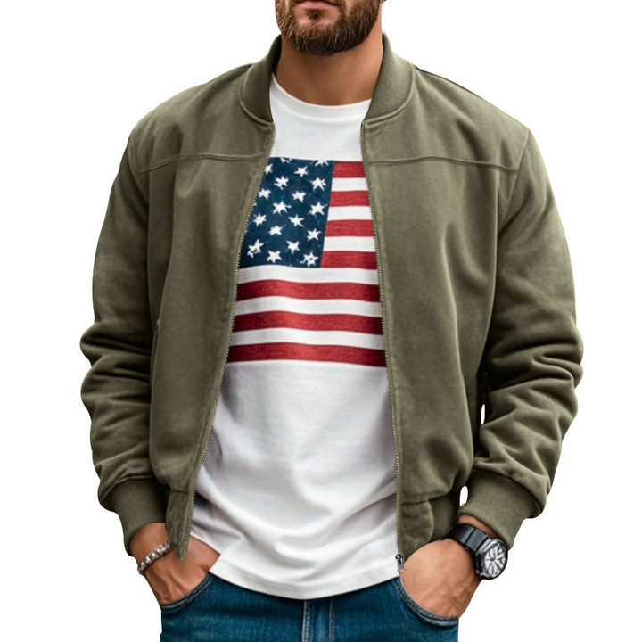 Herren stylische Bomberjacke mit praktischen Taschen und weichem Innenfutter Aliams