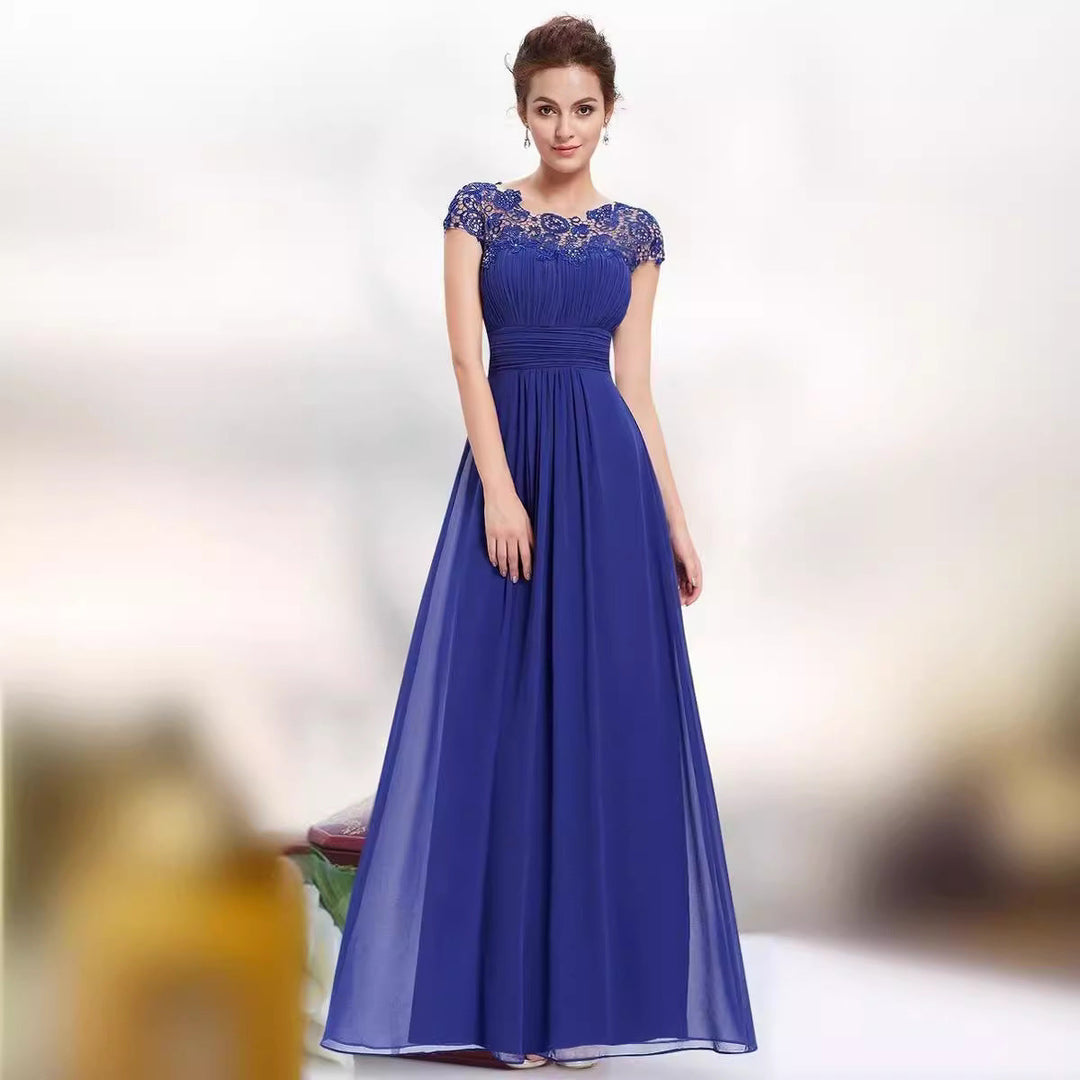 Damen Elegantes Abendkleid mit Spitzenoberteil und fließendem Rock Aliams