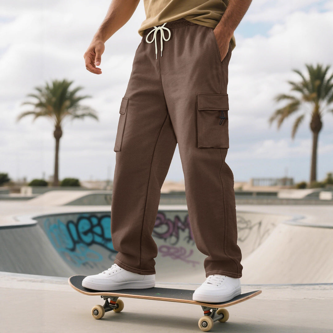 Herren Sportliche Cargo-Hose mit praktischen Taschen und elastischem Bund Aliams