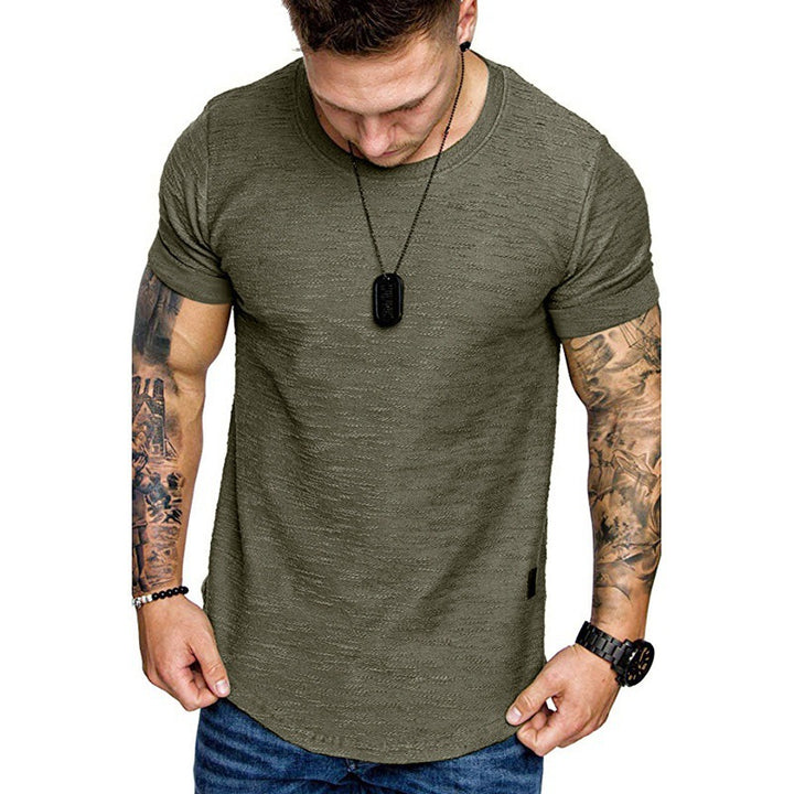 Herren hochwertiges T-Shirt mit strukturiertem Gewebe und figurbetonendem Schnitt Aliams