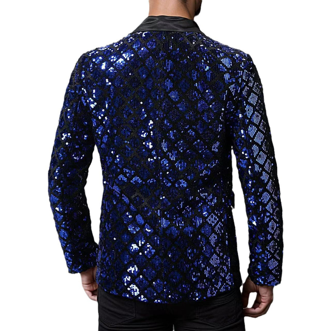 Herren glitzernder Smokingblazer mit luxuriösen Paillettenmustern Aliams