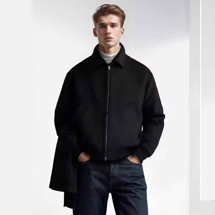 Herren farbenfrohe Fleece-Bomberjacke mit seitlichen Taschen Aliams