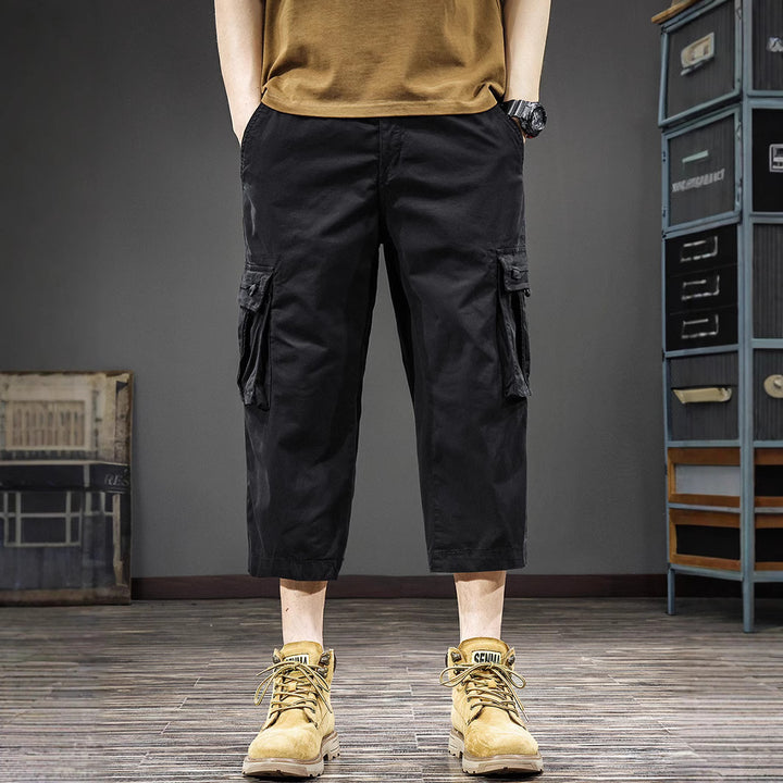 Herren Cargo-Shorts mit vielen Taschen und elastischem Bund Aliams