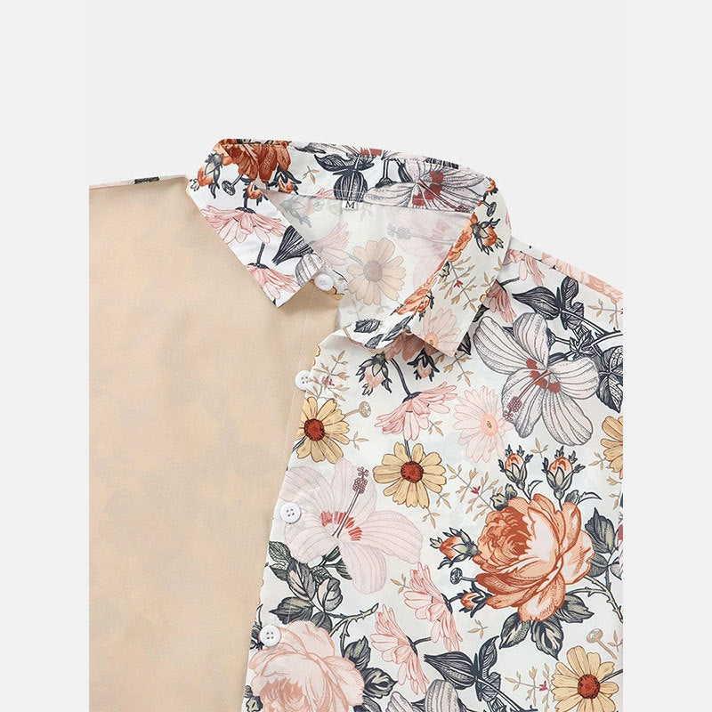 Herren Florales Kurzarmhemd Aliams