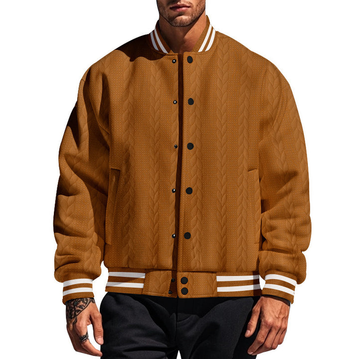 Herren urbane Collegejacke mit strukturiertem Strickdesign Aliams