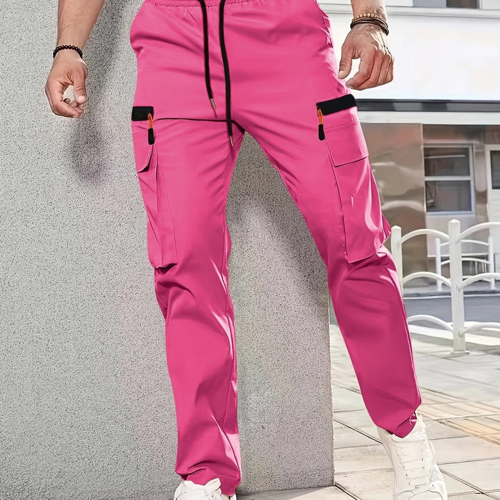 Herren funktionale Cargo-Hose mit verstellbaren Taschen und elastischem Bund Aliams