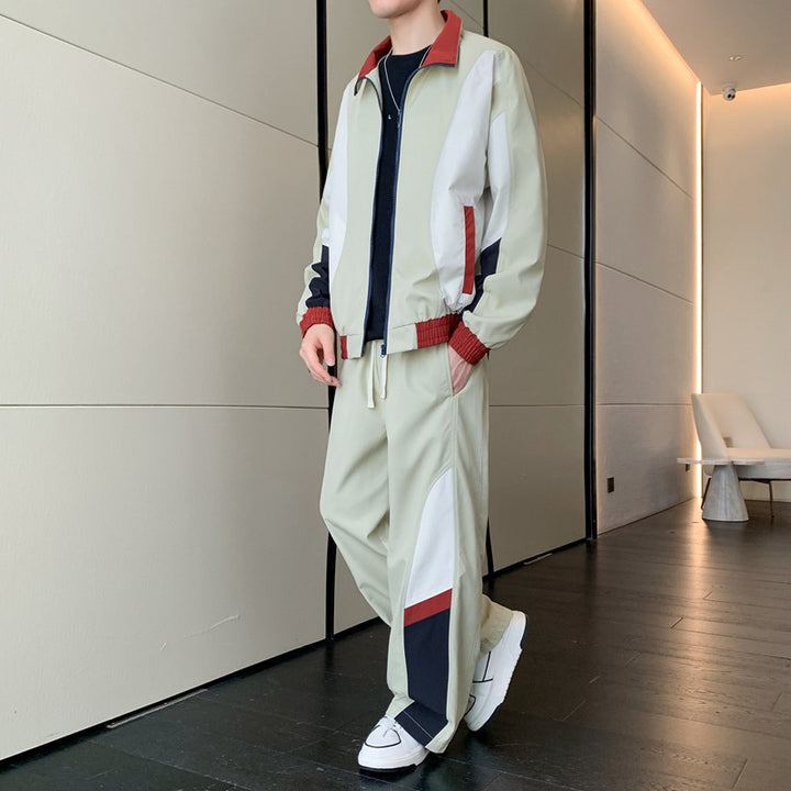 Herren Sportliches Jacken- und Hosen-Set Aliams