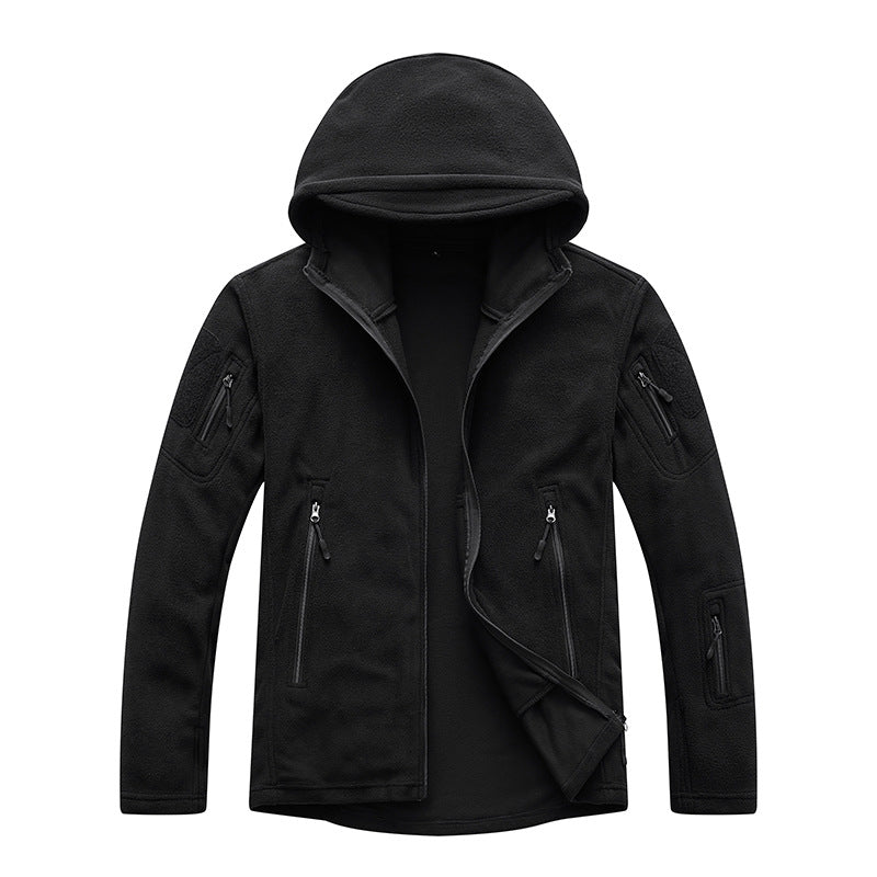 Herren Fleecejacke mit praktischen Reißverschlusstaschen und Kapuze Aliams