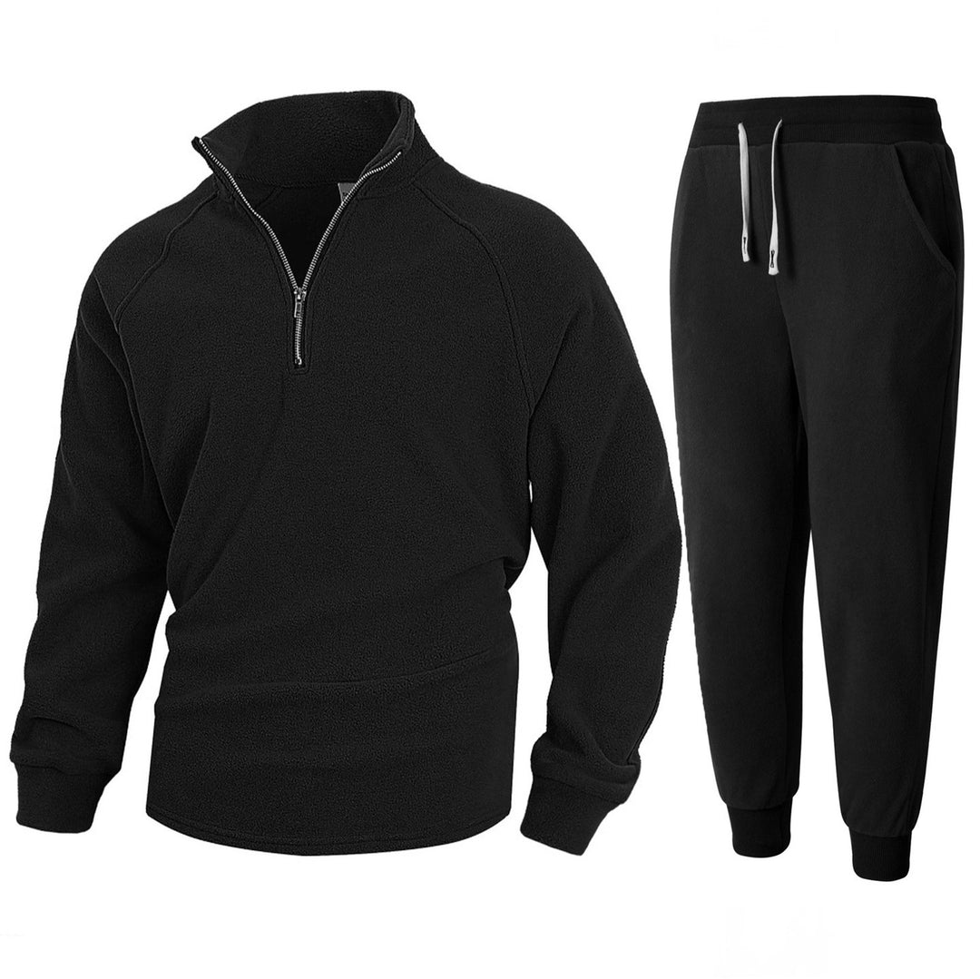 Herren Fleece-Relaxanzug mit halblangem Reißverschluss Aliams