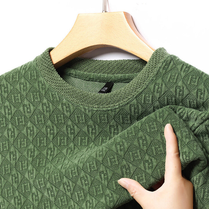 Herren hochwertiger Strickpullover mit modischem 3D-Muster Aliams