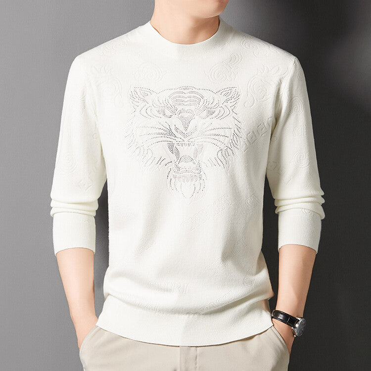 Herren Strickpullover mit einzigartigem Löwenmotiv Aliams