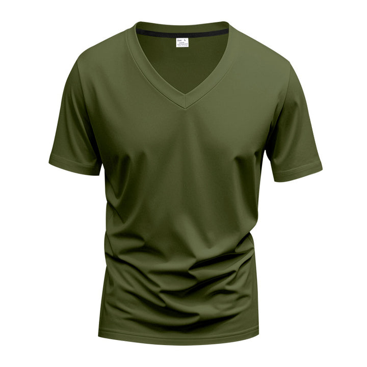 Herren V-Ausschnitt T-Shirt aus atmungsaktiver und schnelltrocknender Baumwolle Aliams
