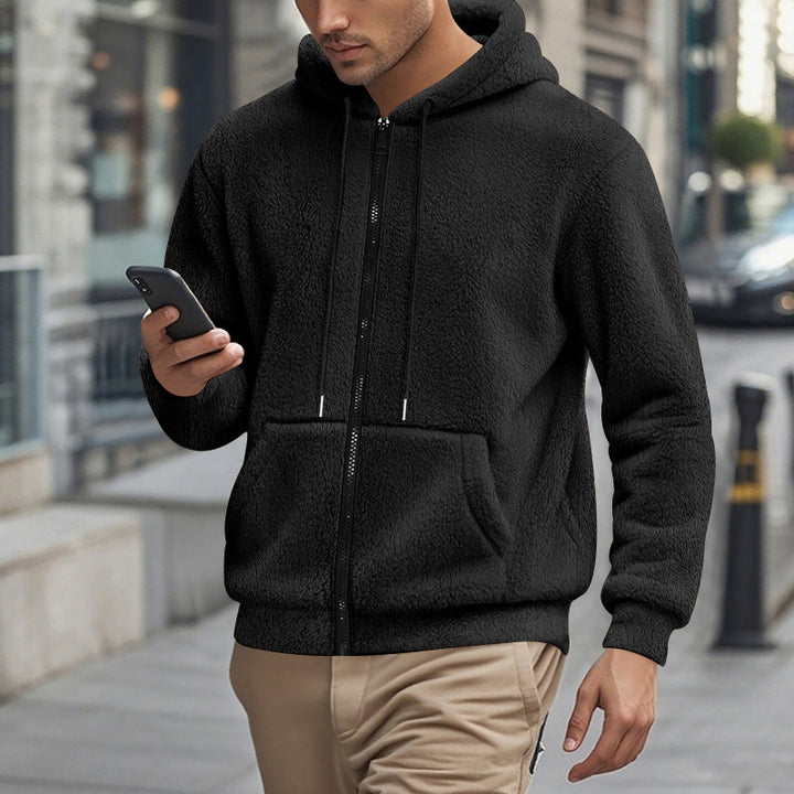 Herren Fleece Hoodie mit seitlichen Reißverschlusstaschen Aliams