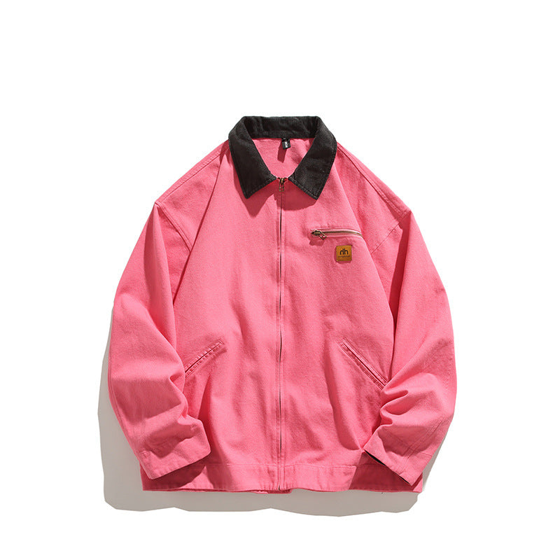 Herren robuste Freizeitjacke mit hohem Kragen und praktischen Taschen Aliams