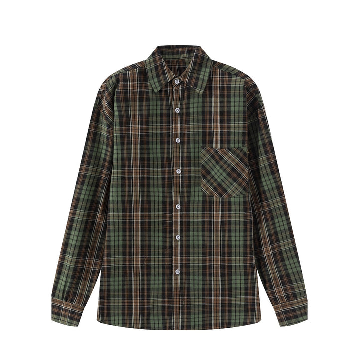 Herren klassisches kariertes Langarmhemd Aliams