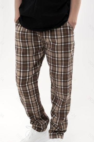 Herren Gemusterte Freizeithose mit Gummizug und Seitentaschen Aliams