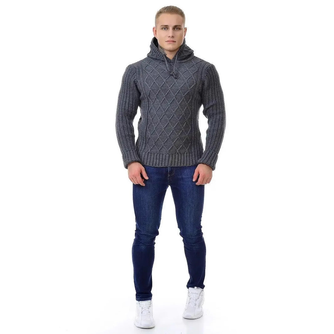 Herren Strickpullover mit modernem Rautenmuster Aliams