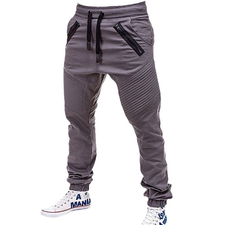 Herren Cargo-Hose mit Reißverschlusstaschen und Rippstrickdetails Aliams