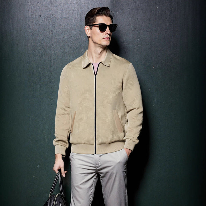 Herren sportliche Jacke mit strukturiertem Design und modernem Kragen Aliams