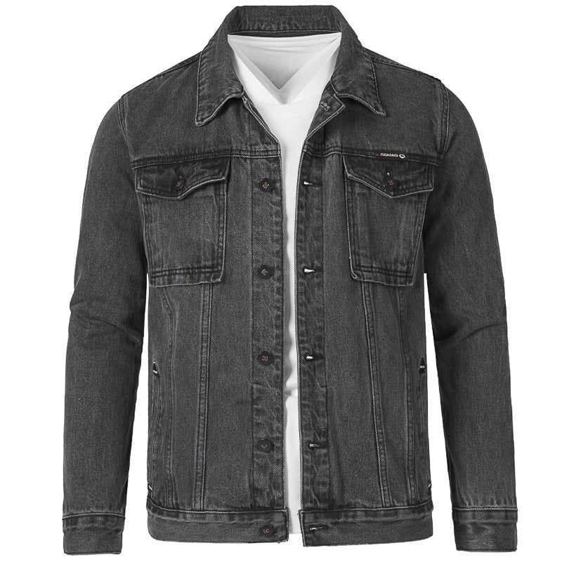 Herren Jeansjacke im modernen Slim-Fit Design mit praktischen Taschen und robusten Nieten Aliams