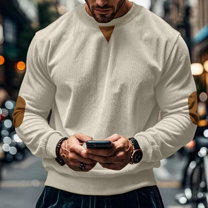 Herren klassischer Rippstrick Pullover Aliams