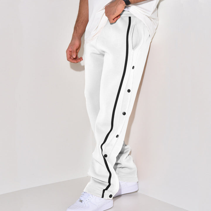 Herren Sportliche Jogginghose mit Druckknopf-Detail und seitlichen Taschen Aliams